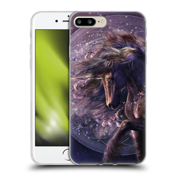 Laurie Prindle Fantasy Horse Chimera Black Rose Unicorn Soft Gel Case for Apple iPhone 7 Plus / iPhone 8 Plus