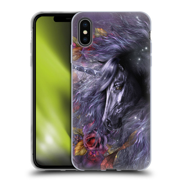 Laurie Prindle Fantasy Horse Blue Rose Unicorn Soft Gel Case for Apple iPhone XS Max