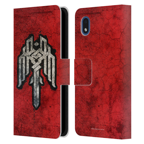 EA Bioware Dragon Age Heraldry Kirkwall Symbol Leather Book Wallet Case Cover For Samsung Galaxy A01 Core (2020)