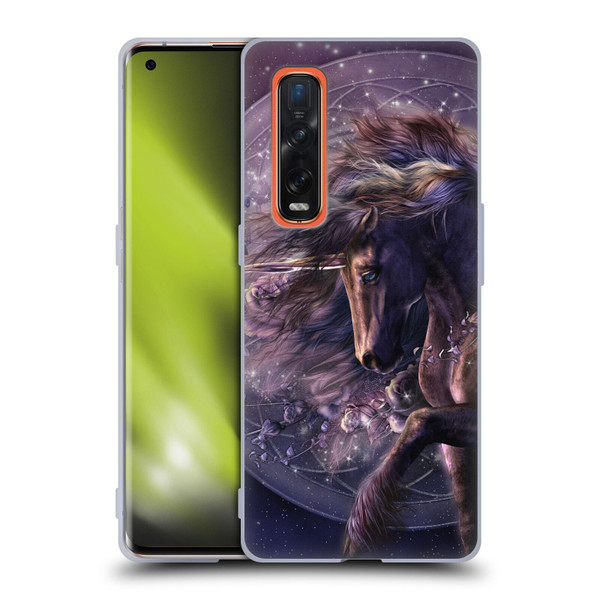Laurie Prindle Fantasy Horse Chimera Black Rose Unicorn Soft Gel Case for OPPO Find X2 Pro 5G