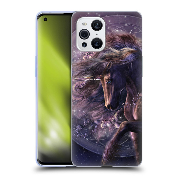Laurie Prindle Fantasy Horse Chimera Black Rose Unicorn Soft Gel Case for OPPO Find X3 / Pro