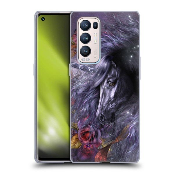 Laurie Prindle Fantasy Horse Blue Rose Unicorn Soft Gel Case for OPPO Find X3 Neo / Reno5 Pro+ 5G
