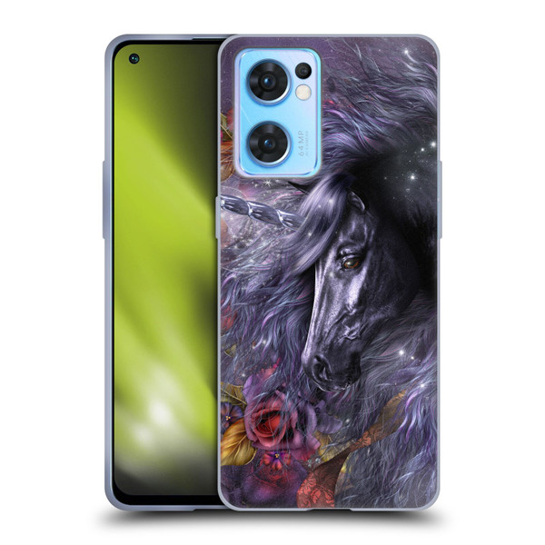 Laurie Prindle Fantasy Horse Blue Rose Unicorn Soft Gel Case for OPPO Reno7 5G / Find X5 Lite