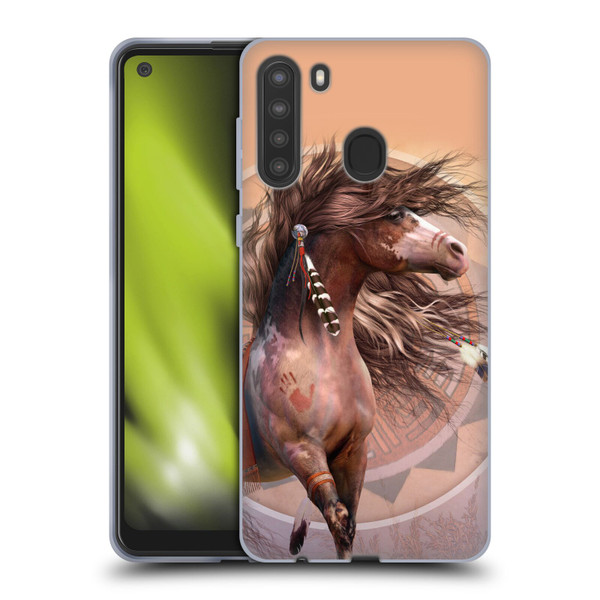 Laurie Prindle Fantasy Horse Spirit Warrior Soft Gel Case for Samsung Galaxy A21 (2020)