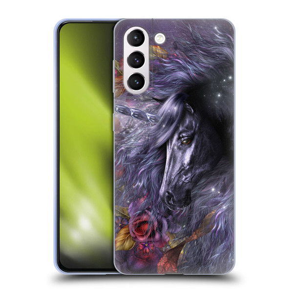 Laurie Prindle Fantasy Horse Blue Rose Unicorn Soft Gel Case for Samsung Galaxy S21+ 5G