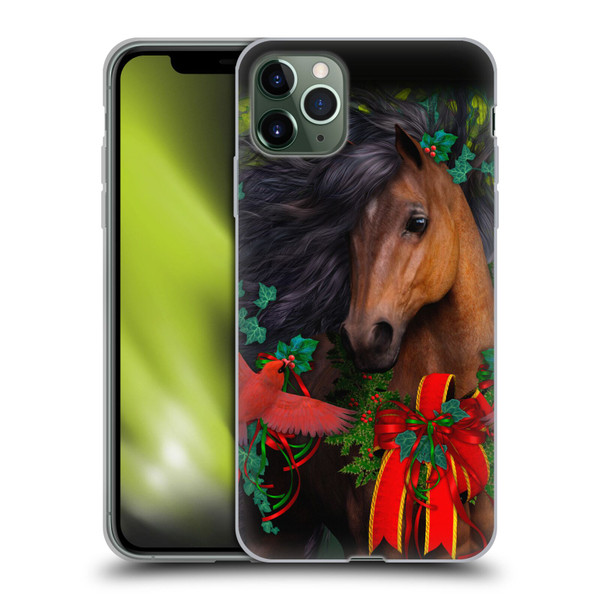 Laurie Prindle Western Stallion A Morgan Christmas Soft Gel Case for Apple iPhone 11 Pro Max