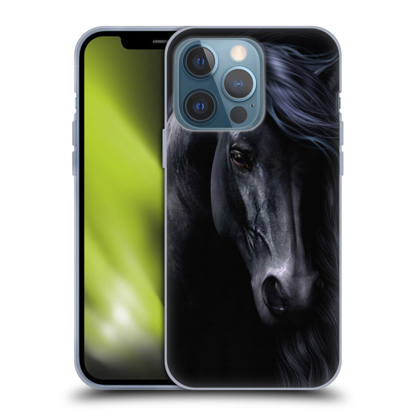 Laurie Prindle Western Stallion The Black Soft Gel Case for Apple iPhone 13 Pro