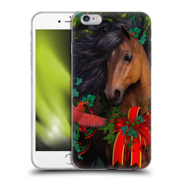 Laurie Prindle Western Stallion A Morgan Christmas Soft Gel Case for Apple iPhone 6 Plus / iPhone 6s Plus