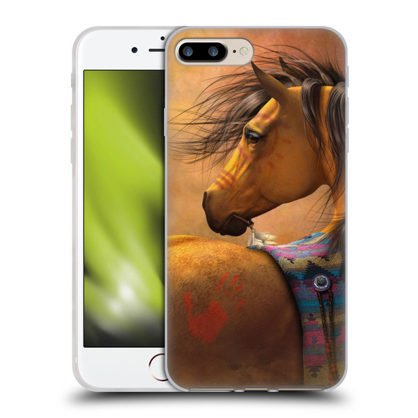 Laurie Prindle Western Stallion Kiowa Gold Soft Gel Case for Apple iPhone 7 Plus / iPhone 8 Plus
