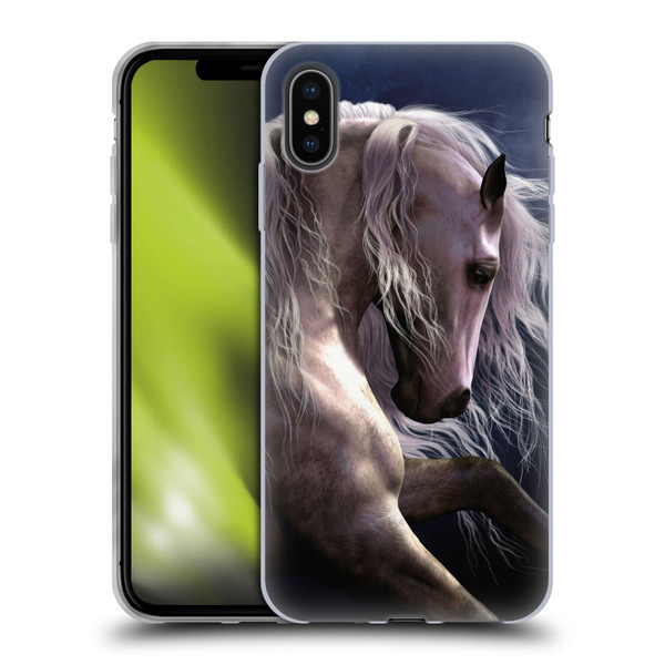 Laurie Prindle Western Stallion Night Silver Ghost II Soft Gel Case for Apple iPhone XS Max