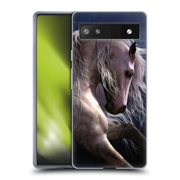 Laurie Prindle Western Stallion Night Silver Ghost II Soft Gel Case for Google Pixel 6a