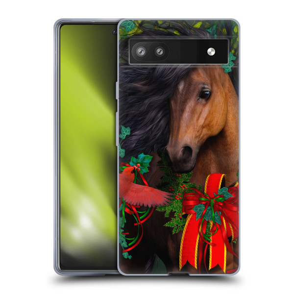 Laurie Prindle Western Stallion A Morgan Christmas Soft Gel Case for Google Pixel 6a