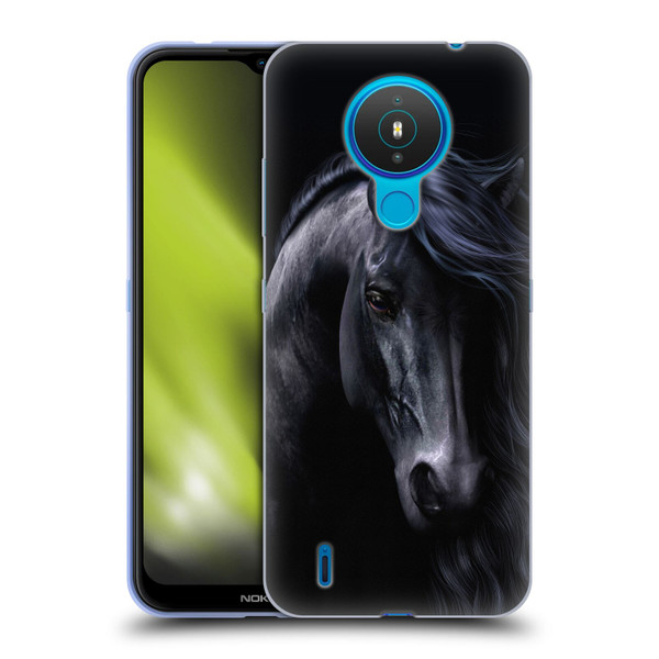 Laurie Prindle Western Stallion The Black Soft Gel Case for Nokia 1.4
