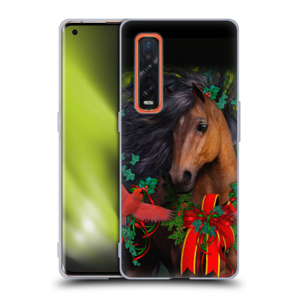 Laurie Prindle Western Stallion A Morgan Christmas Soft Gel Case for OPPO Find X2 Pro 5G