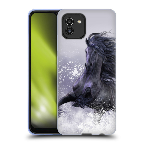 Laurie Prindle Western Stallion Winter Thunder Soft Gel Case for Samsung Galaxy A03 (2021)