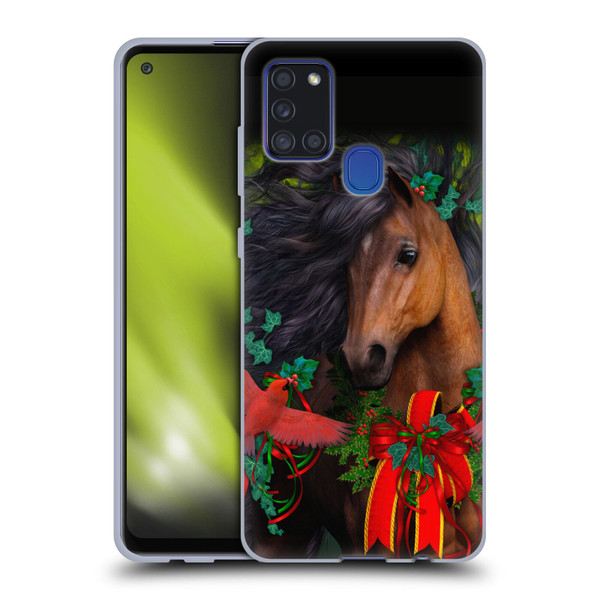 Laurie Prindle Western Stallion A Morgan Christmas Soft Gel Case for Samsung Galaxy A21s (2020)