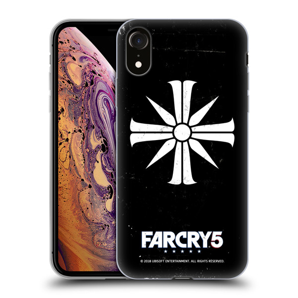 Far Cry 5 Key Art And Logo Distressed Look Cult Emblem Soft Gel Case for Apple iPhone XR