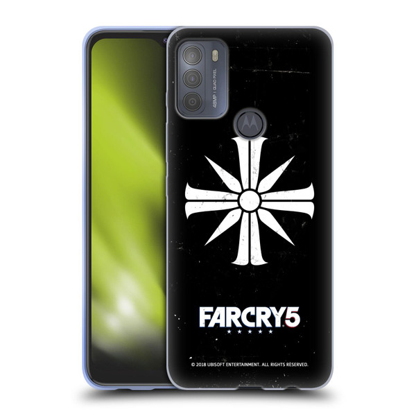 Far Cry 5 Key Art And Logo Distressed Look Cult Emblem Soft Gel Case for Motorola Moto G50