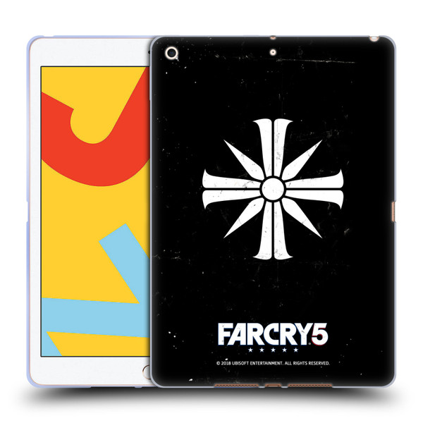 Far Cry 5 Key Art And Logo Distressed Look Cult Emblem Soft Gel Case for Apple iPad 10.2 2019/2020/2021