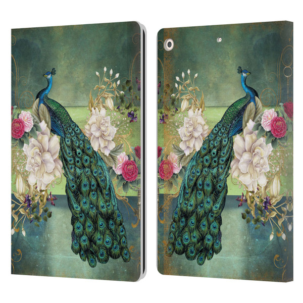 Jena DellaGrottaglia Animals Peacock Leather Book Wallet Case Cover For Apple iPad 10.2 2019/2020/2021