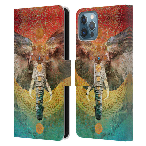 Jena DellaGrottaglia Animals Elephant Leather Book Wallet Case Cover For Apple iPhone 12 / iPhone 12 Pro