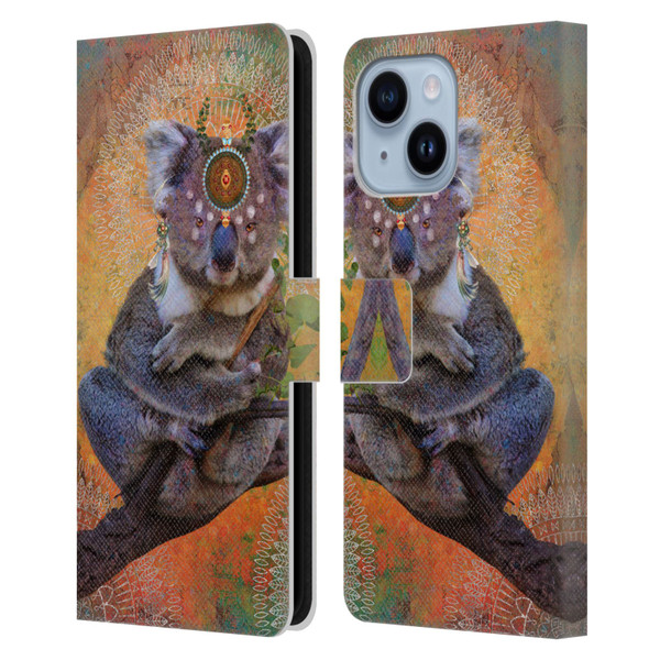 Jena DellaGrottaglia Animals Koala Leather Book Wallet Case Cover For Apple iPhone 14 Plus