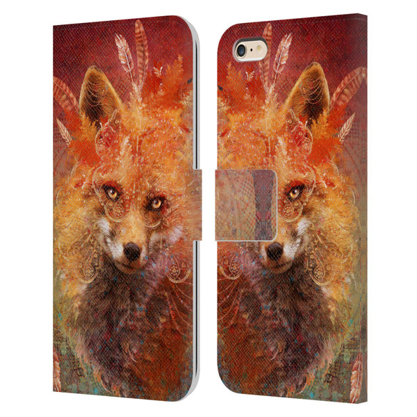 Jena DellaGrottaglia Animals Fox Leather Book Wallet Case Cover For Apple iPhone 6 Plus / iPhone 6s Plus