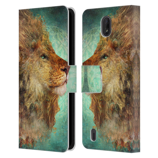 Jena DellaGrottaglia Animals Lion Leather Book Wallet Case Cover For Nokia C01 Plus/C1 2nd Edition