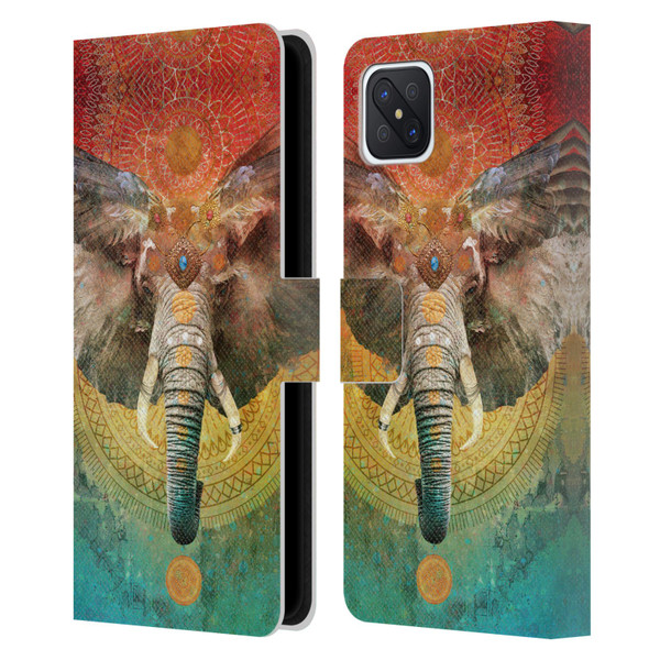 Jena DellaGrottaglia Animals Elephant Leather Book Wallet Case Cover For OPPO Reno4 Z 5G