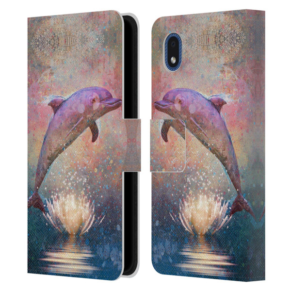 Jena DellaGrottaglia Animals Dolphin Leather Book Wallet Case Cover For Samsung Galaxy A01 Core (2020)
