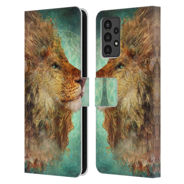 Jena DellaGrottaglia Animals Lion Leather Book Wallet Case Cover For Samsung Galaxy A13 (2022)