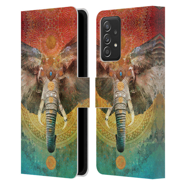 Jena DellaGrottaglia Animals Elephant Leather Book Wallet Case Cover For Samsung Galaxy A52 / A52s / 5G (2021)
