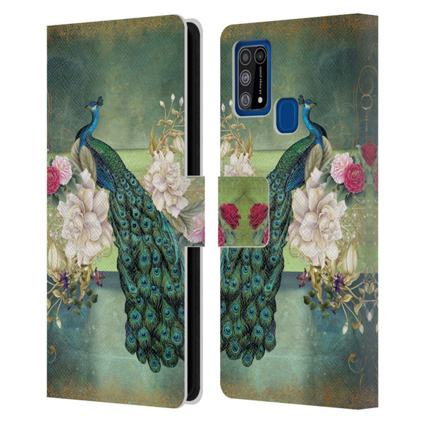 Jena DellaGrottaglia Animals Peacock Leather Book Wallet Case Cover For Samsung Galaxy M31 (2020)