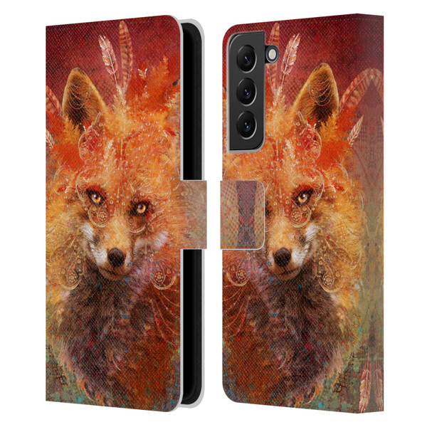 Jena DellaGrottaglia Animals Fox Leather Book Wallet Case Cover For Samsung Galaxy S22+ 5G