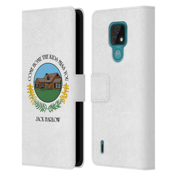 Jack Harlow Graphics Come Home Badge Leather Book Wallet Case Cover For Motorola Moto E7