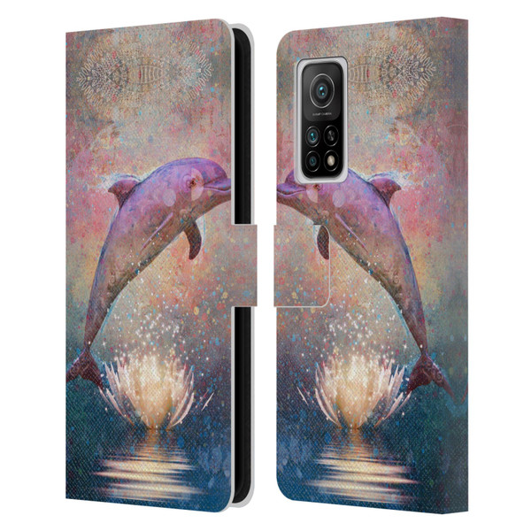 Jena DellaGrottaglia Animals Dolphin Leather Book Wallet Case Cover For Xiaomi Mi 10T 5G
