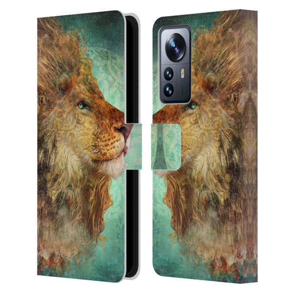 Jena DellaGrottaglia Animals Lion Leather Book Wallet Case Cover For Xiaomi 12 Pro