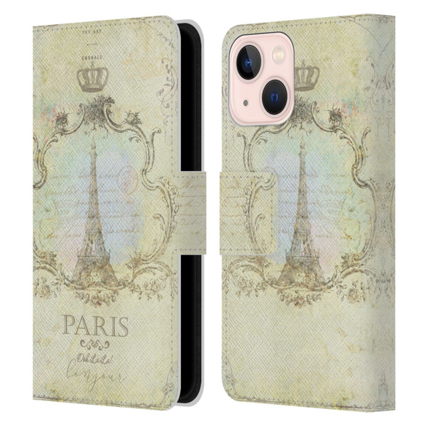 Jena DellaGrottaglia Assorted Paris My Embrace Leather Book Wallet Case Cover For Apple iPhone 13 Mini
