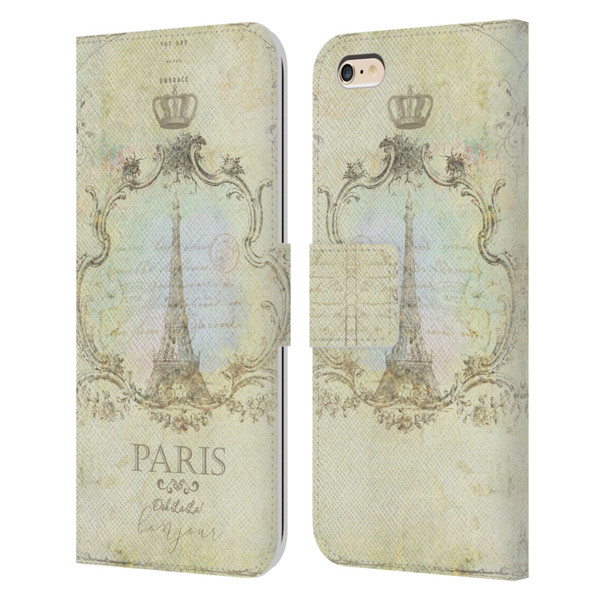 Jena DellaGrottaglia Assorted Paris My Embrace Leather Book Wallet Case Cover For Apple iPhone 6 Plus / iPhone 6s Plus
