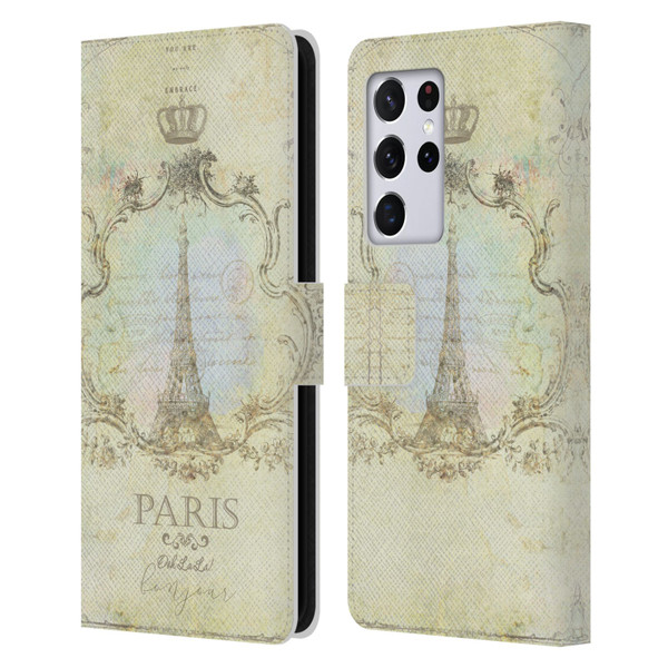 Jena DellaGrottaglia Assorted Paris My Embrace Leather Book Wallet Case Cover For Samsung Galaxy S21 Ultra 5G