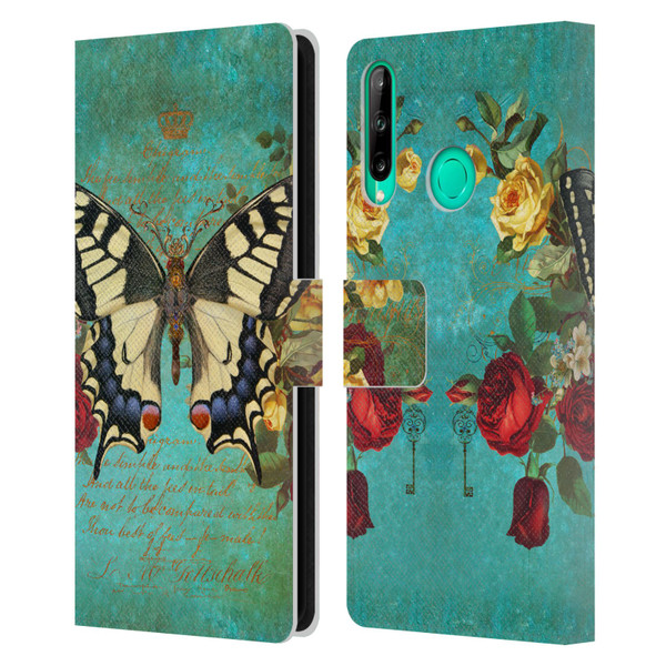 Jena DellaGrottaglia Insects Butterfly Garden Leather Book Wallet Case Cover For Huawei P40 lite E