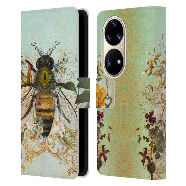 Jena DellaGrottaglia Insects Bee Garden Leather Book Wallet Case Cover For Huawei P50 Pro