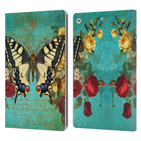 Jena DellaGrottaglia Insects Butterfly Garden Leather Book Wallet Case Cover For Apple iPad 10.2 2019/2020/2021
