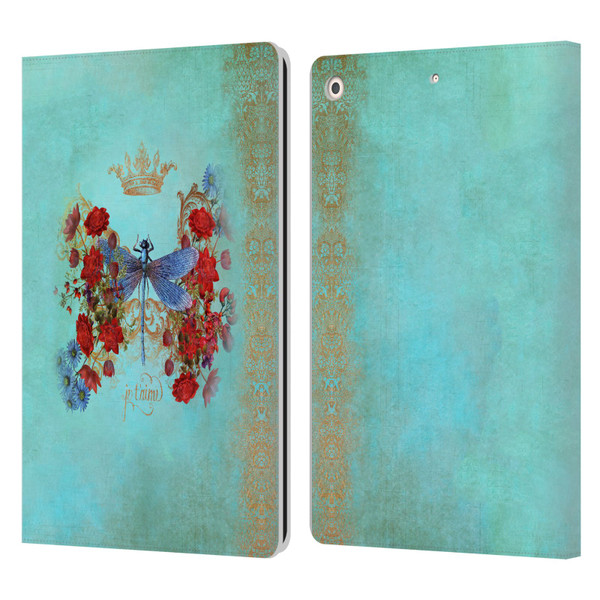 Jena DellaGrottaglia Insects Dragonfly Garden Leather Book Wallet Case Cover For Apple iPad 10.2 2019/2020/2021