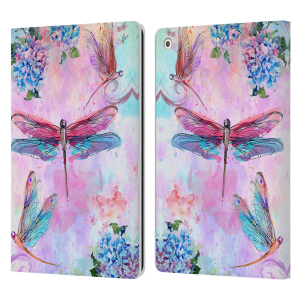 Jena DellaGrottaglia Insects Dragonflies Leather Book Wallet Case Cover For Apple iPad 10.2 2019/2020/2021