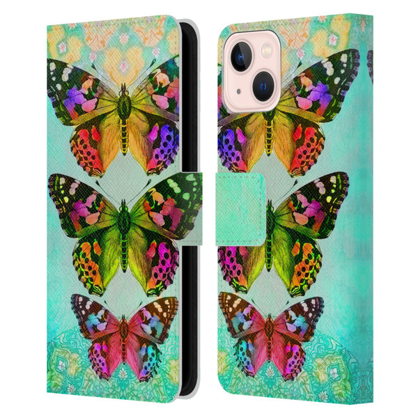 Jena DellaGrottaglia Insects Butterflies 2 Leather Book Wallet Case Cover For Apple iPhone 13