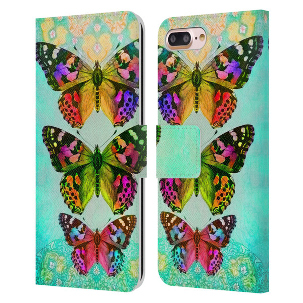 Jena DellaGrottaglia Insects Butterflies 2 Leather Book Wallet Case Cover For Apple iPhone 7 Plus / iPhone 8 Plus