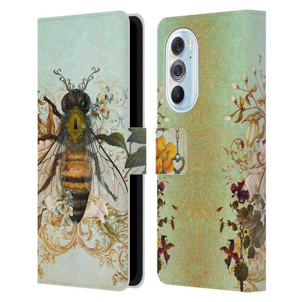 Jena DellaGrottaglia Insects Bee Garden Leather Book Wallet Case Cover For Motorola Edge X30