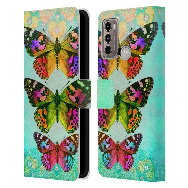 Jena DellaGrottaglia Insects Butterflies 2 Leather Book Wallet Case Cover For Motorola Moto G60 / Moto G40 Fusion