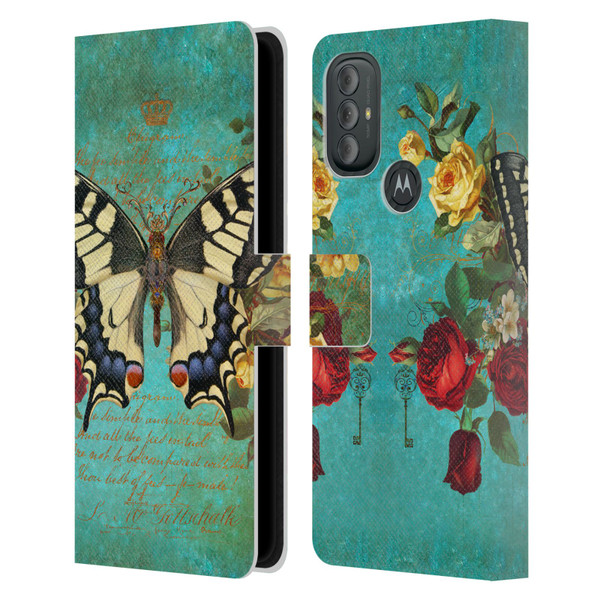 Jena DellaGrottaglia Insects Butterfly Garden Leather Book Wallet Case Cover For Motorola Moto G10 / Moto G20 / Moto G30